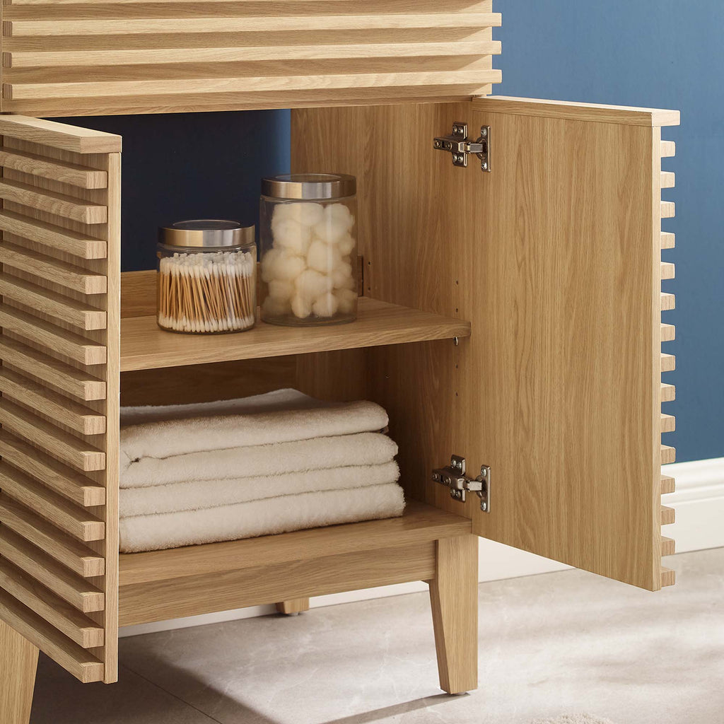 Render 24" Bathroom Vanity Cabinet (Sink Basin Not Included) - Oak