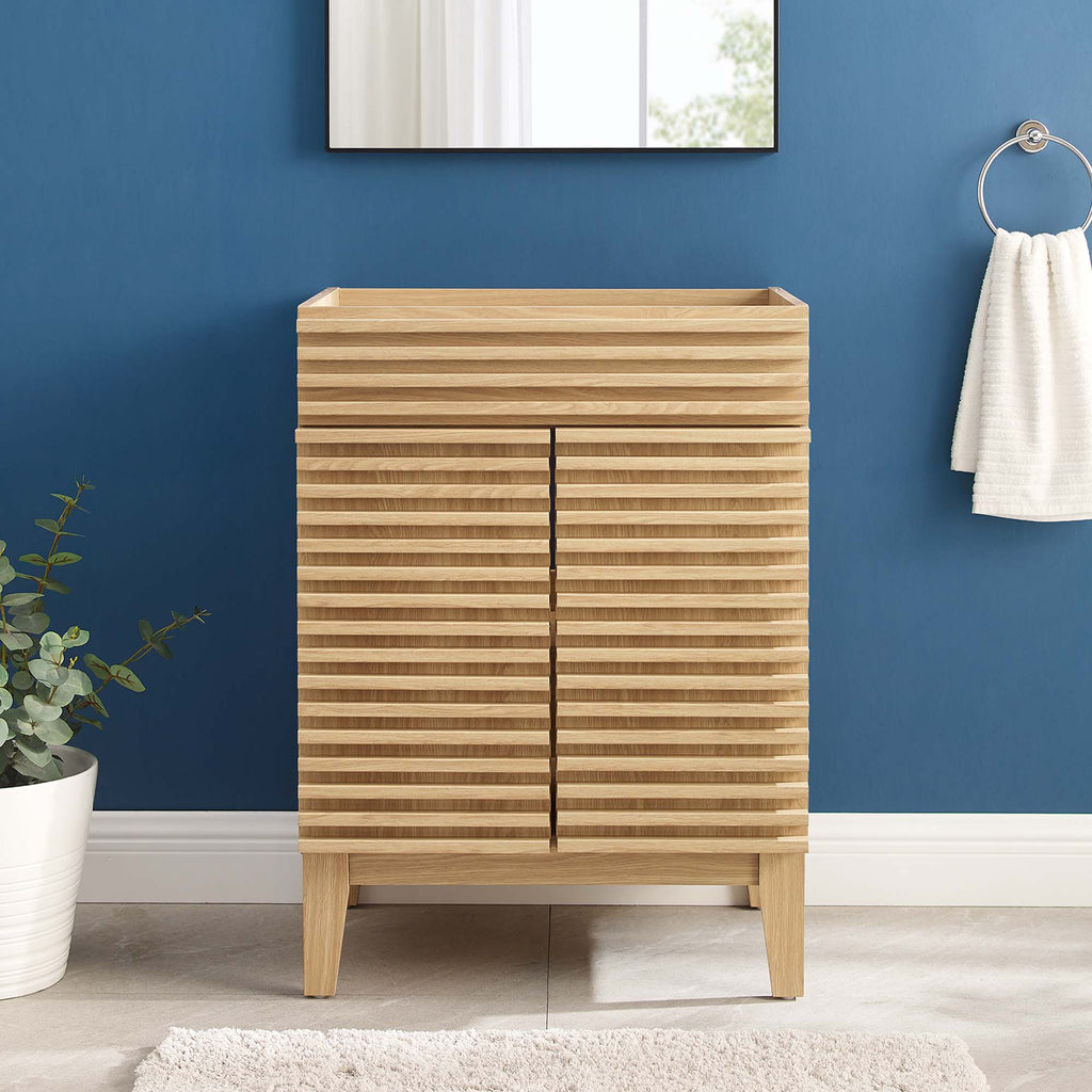 Render 24" Bathroom Vanity Cabinet (Sink Basin Not Included) - Oak