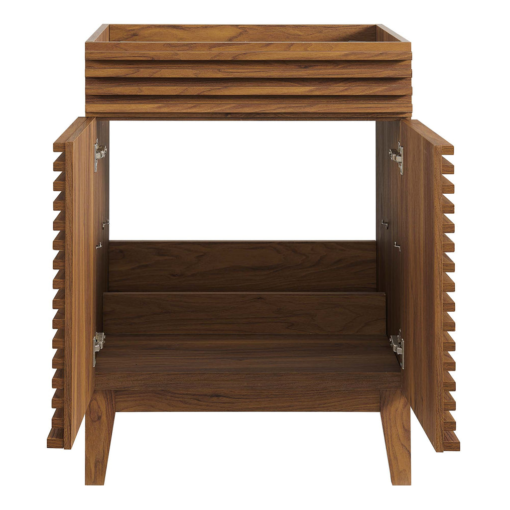 Render 24" Bathroom Vanity Cabinet (Sink Basin Not Included) - Walnut