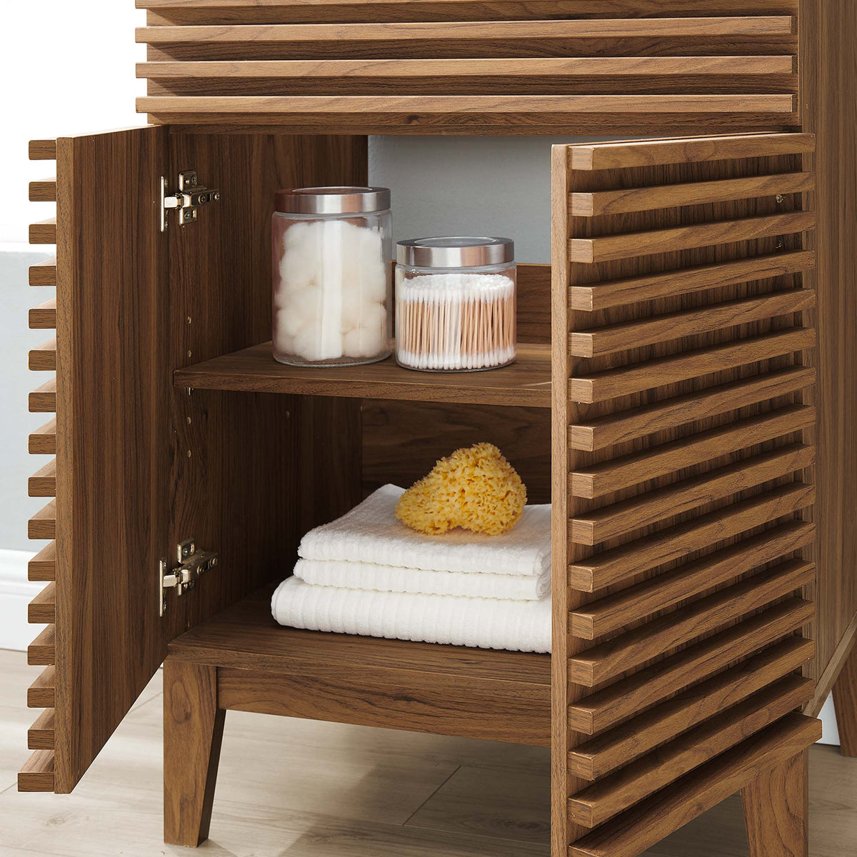 Render 24" Bathroom Vanity Cabinet (Sink Basin Not Included) - Walnut