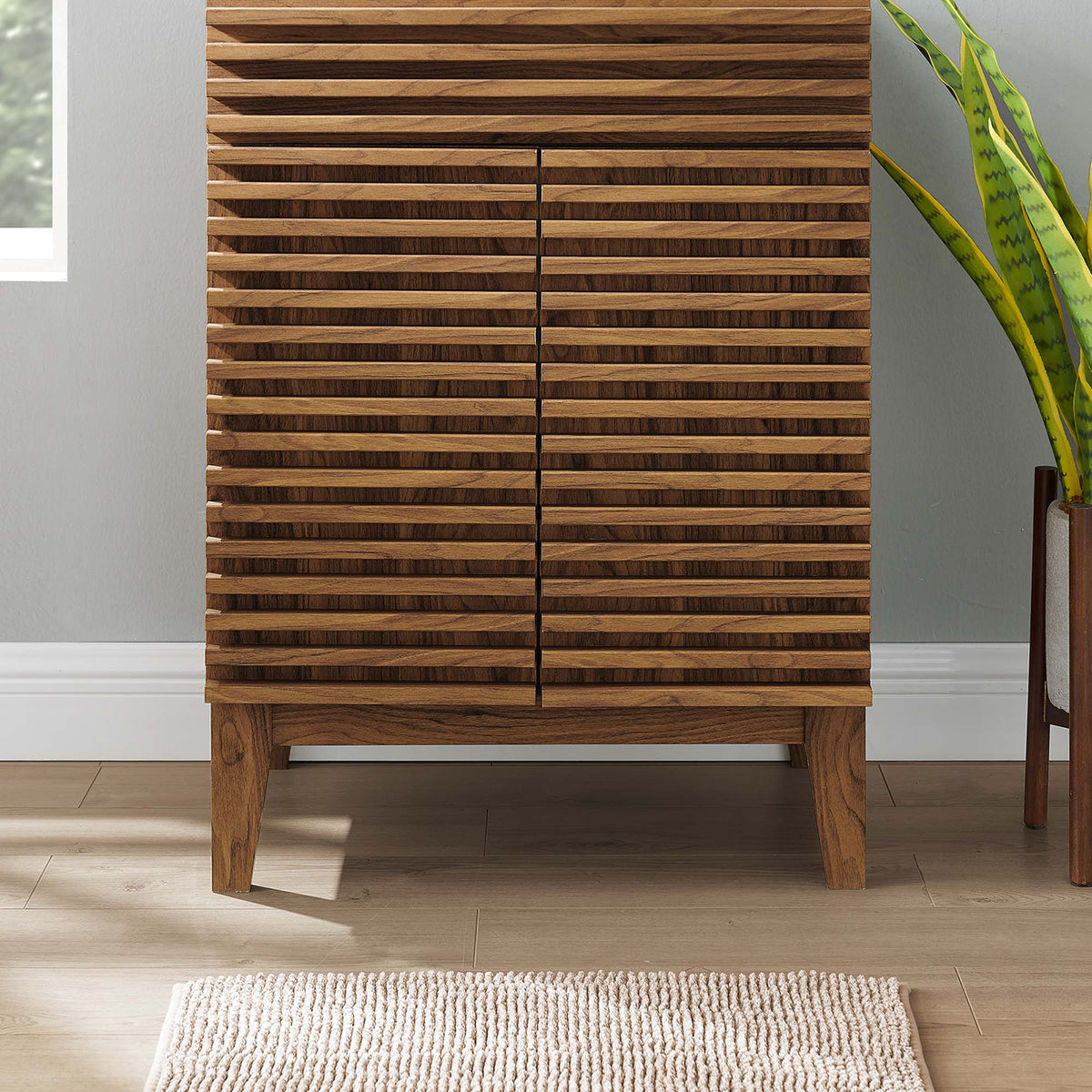 Render 24" Bathroom Vanity Cabinet (Sink Basin Not Included) - Walnut