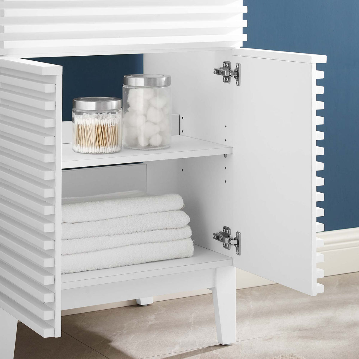 Render 24" Bathroom Vanity Cabinet (Sink Basin Not Included) - White