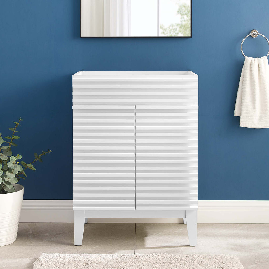 Render 24" Bathroom Vanity Cabinet (Sink Basin Not Included) - White