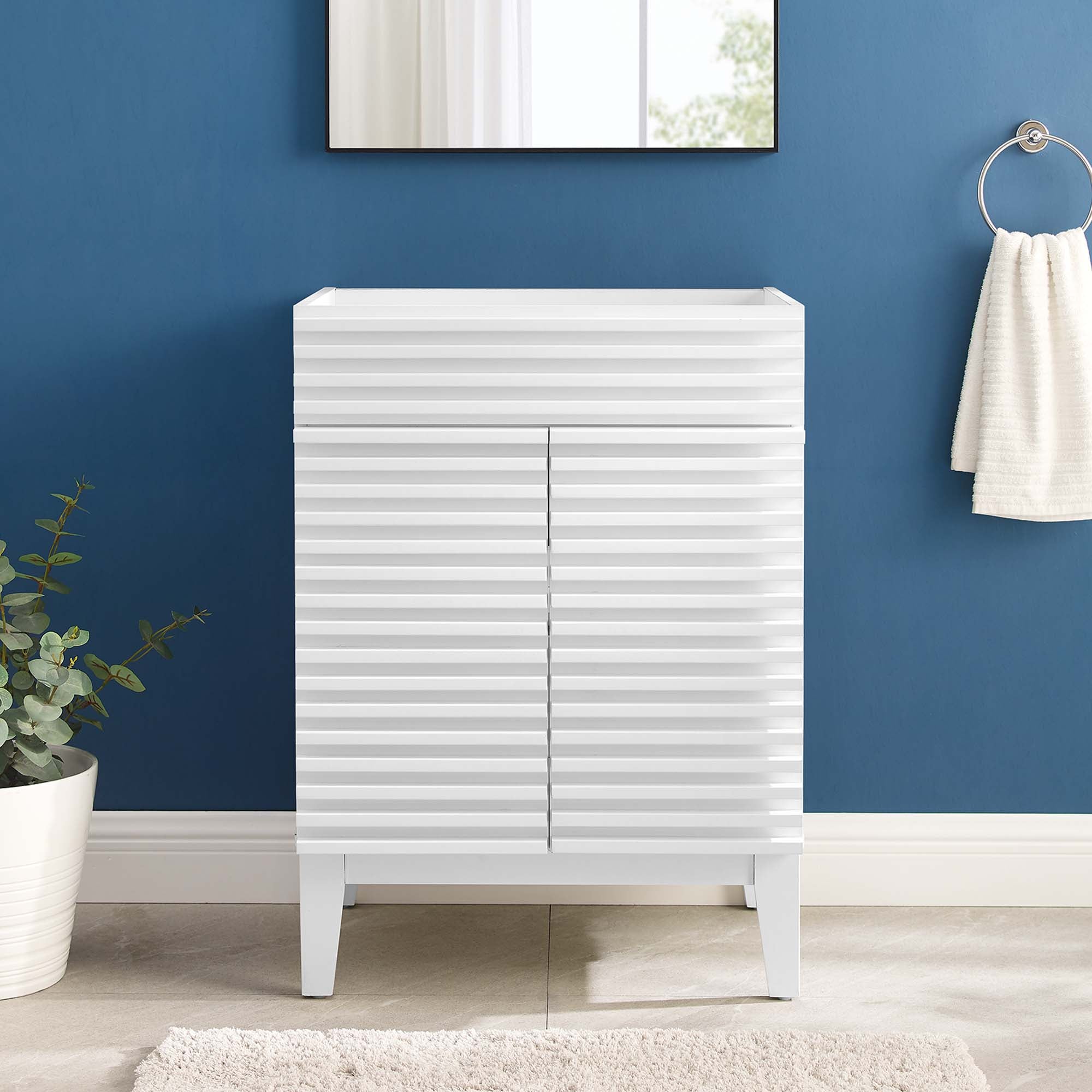 Render 24" Bathroom Vanity Cabinet (Sink Basin Not Included) - White