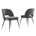 Rouse Performance Velvet Dining Side Chairs Set of 2 - Charcoal