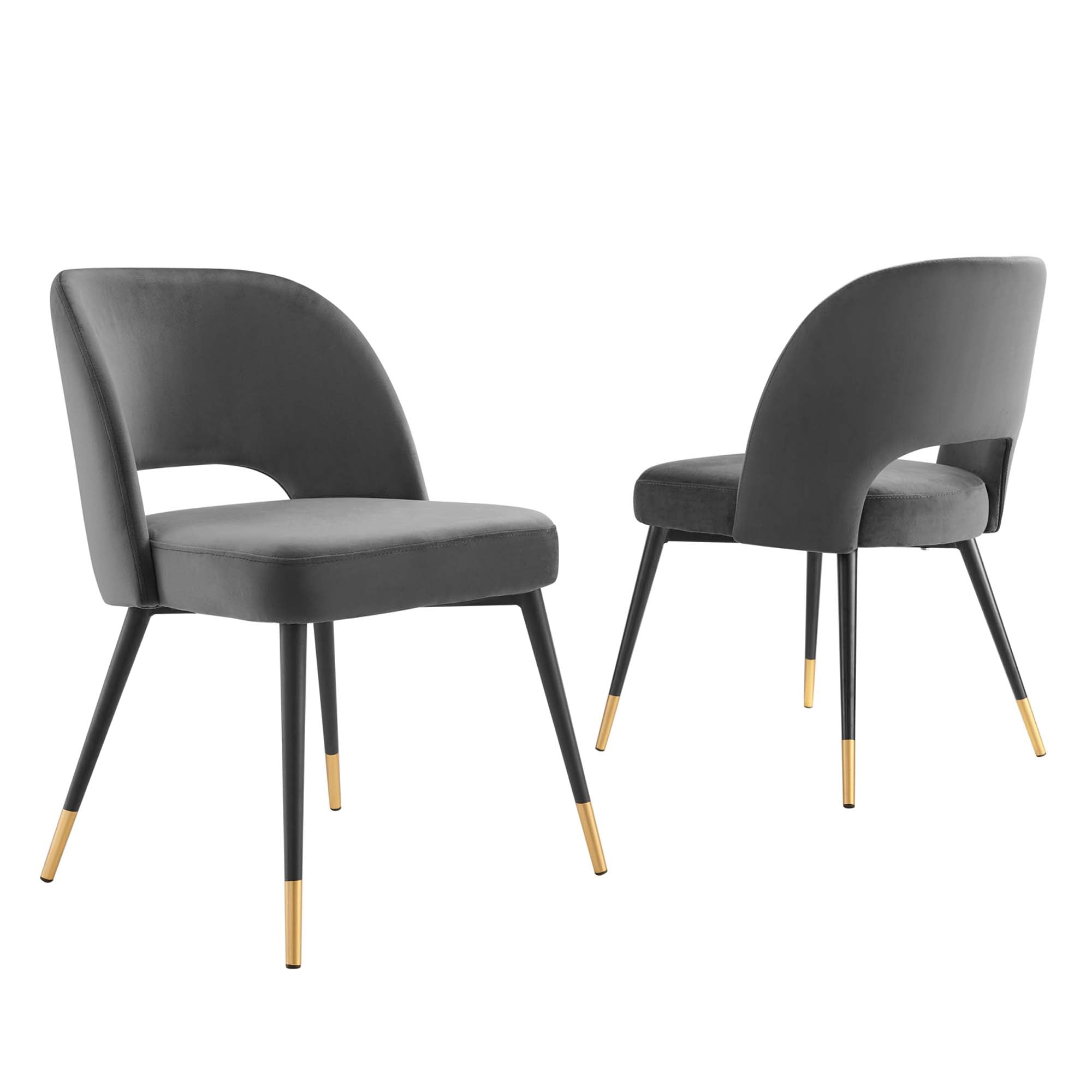 Rouse Performance Velvet Dining Side Chairs Set of 2 - Charcoal