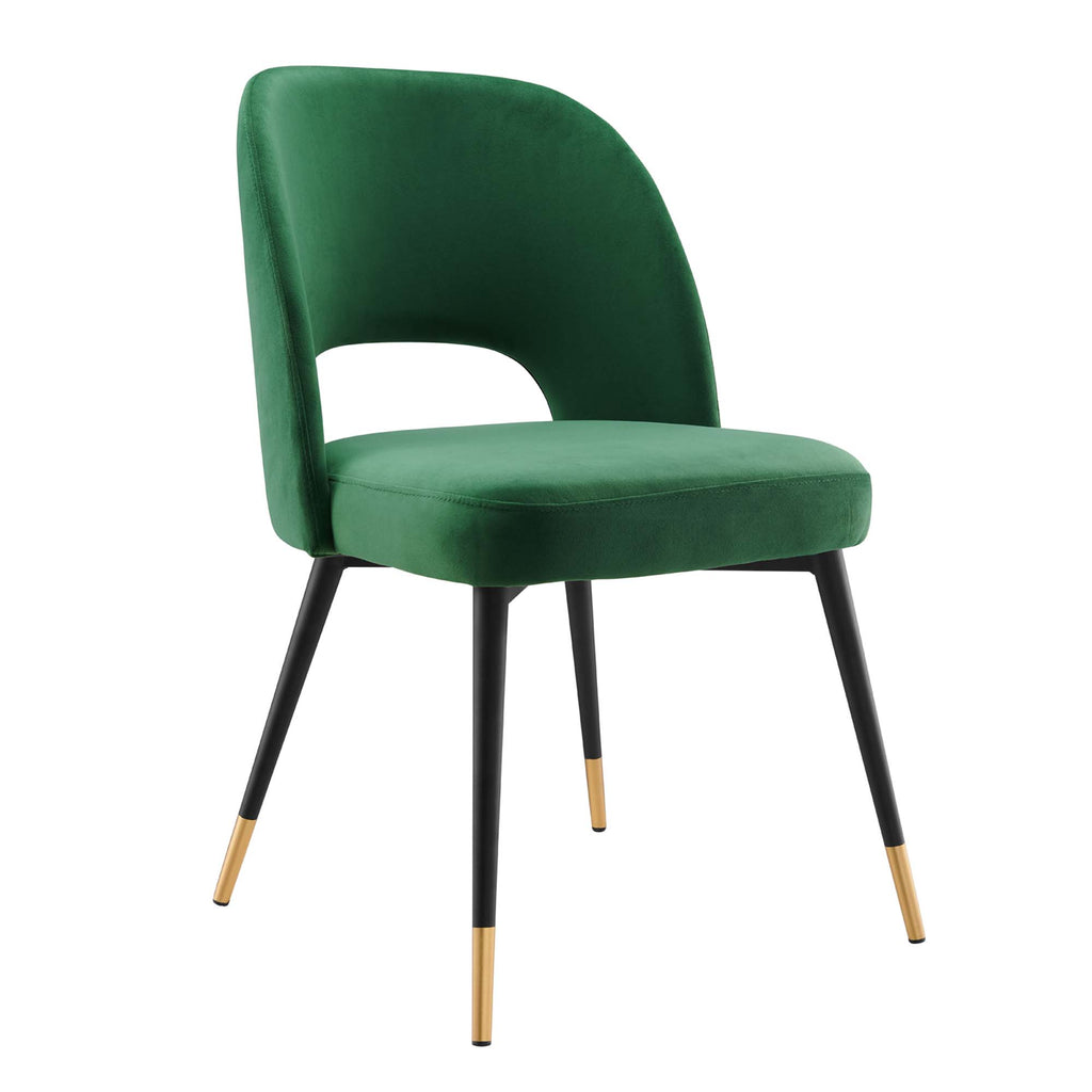 Rouse Performance Velvet Dining Side Chairs Set of 2 - Emerald