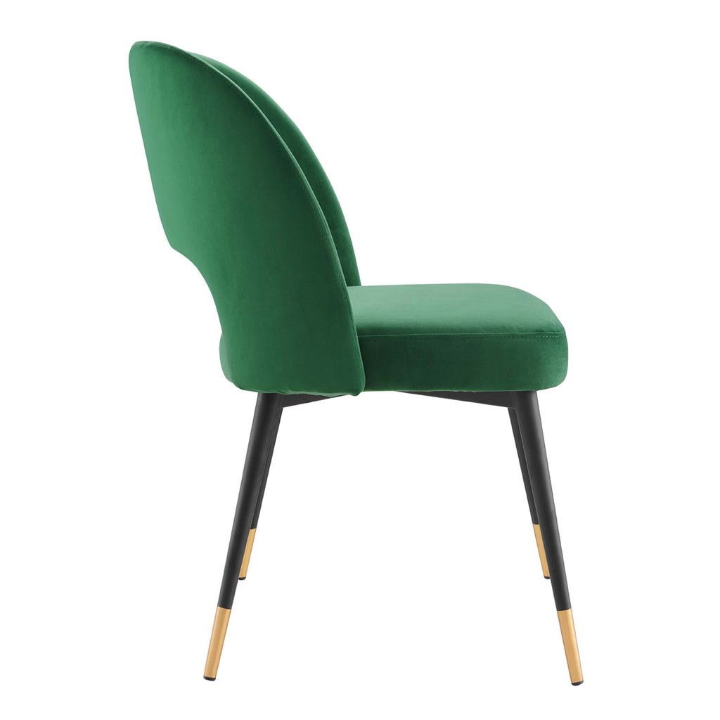 Rouse Performance Velvet Dining Side Chairs Set of 2 - Emerald