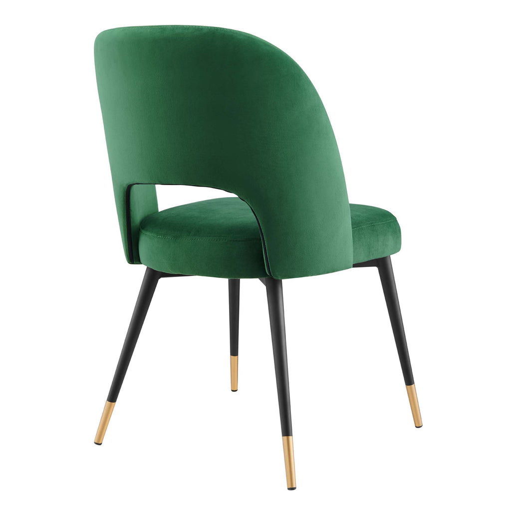 Rouse Performance Velvet Dining Side Chairs Set of 2 - Emerald