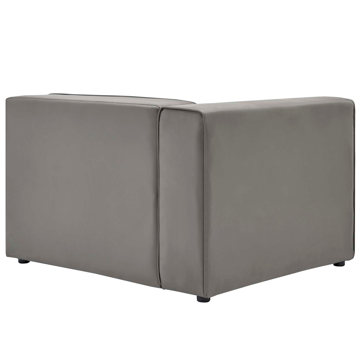 Mingle Vegan Leather Left-Arm Chair - Gray