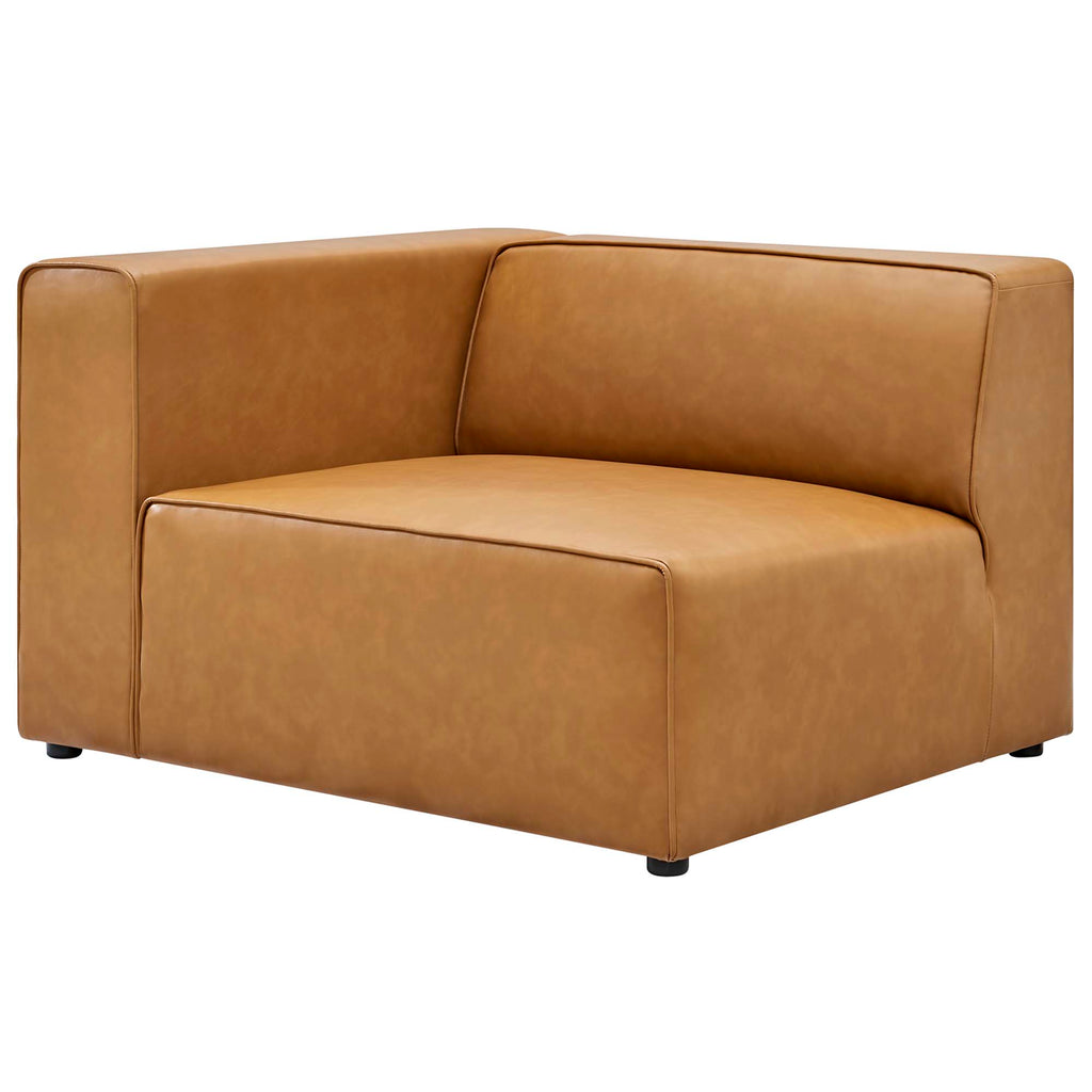 Mingle Vegan Leather Left-Arm Chair - Tan