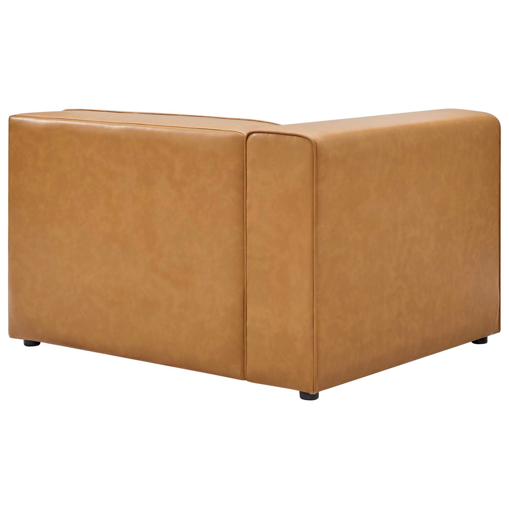 Mingle Vegan Leather Left-Arm Chair - Tan