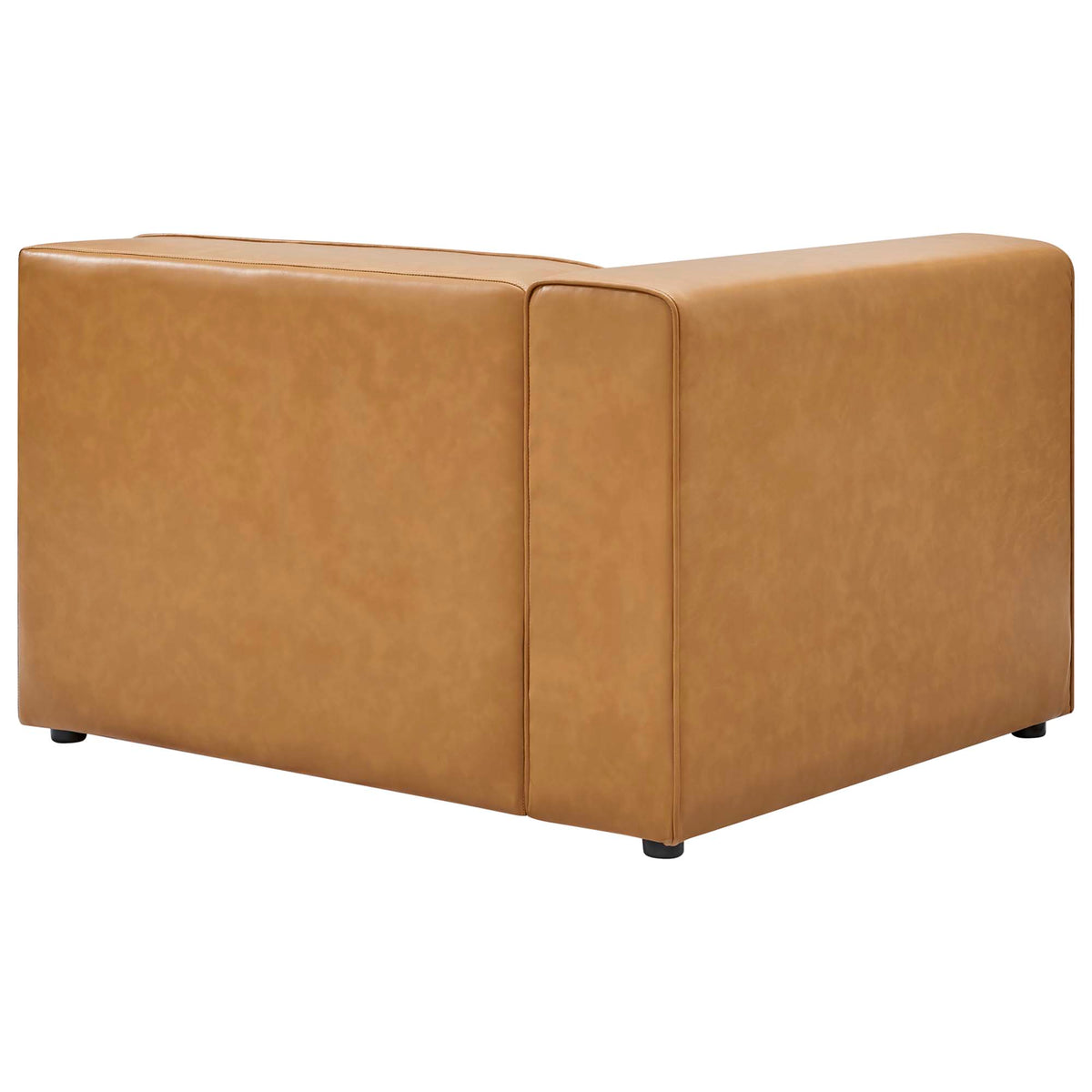 Mingle Vegan Leather Left-Arm Chair - Tan