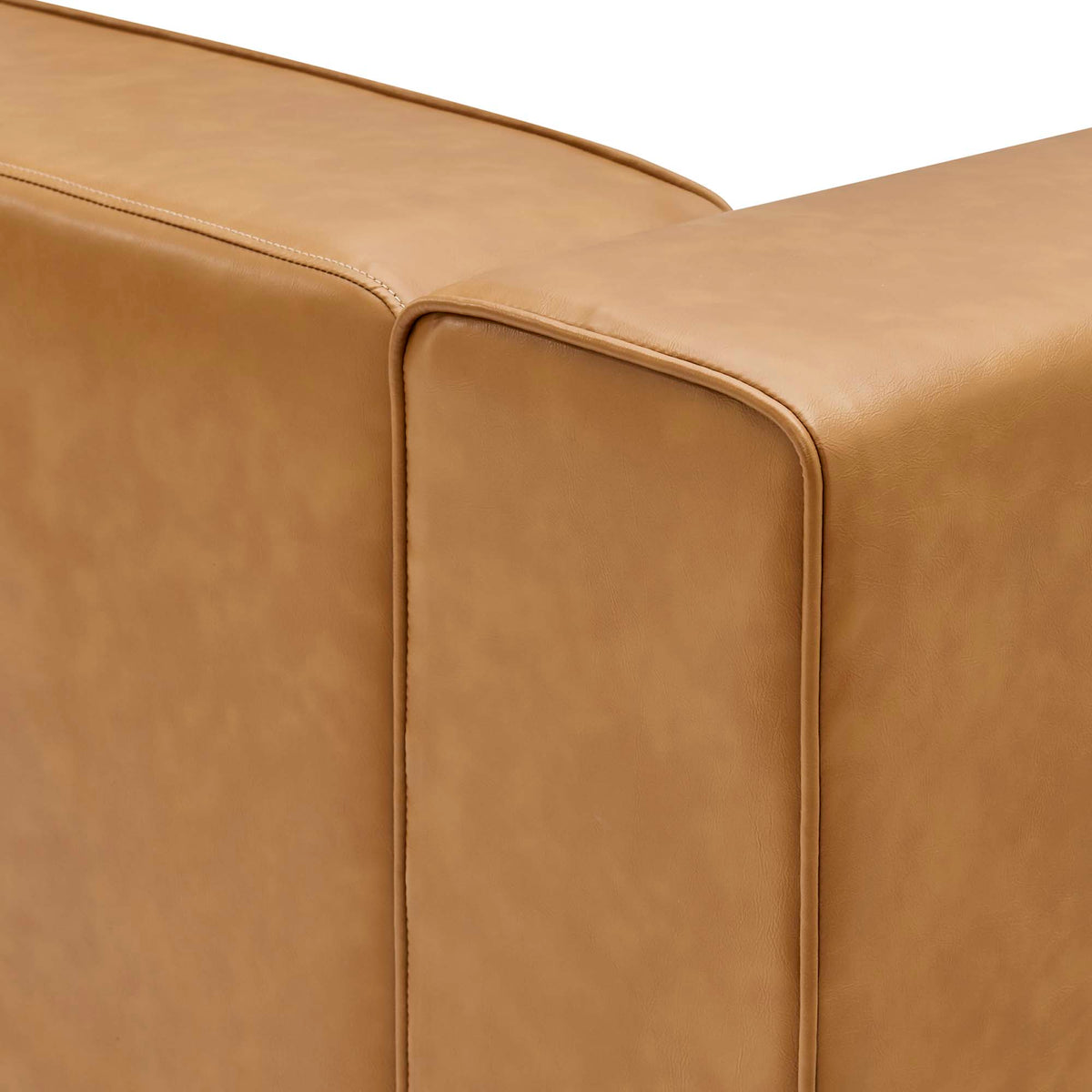 Mingle Vegan Leather Left-Arm Chair - Tan