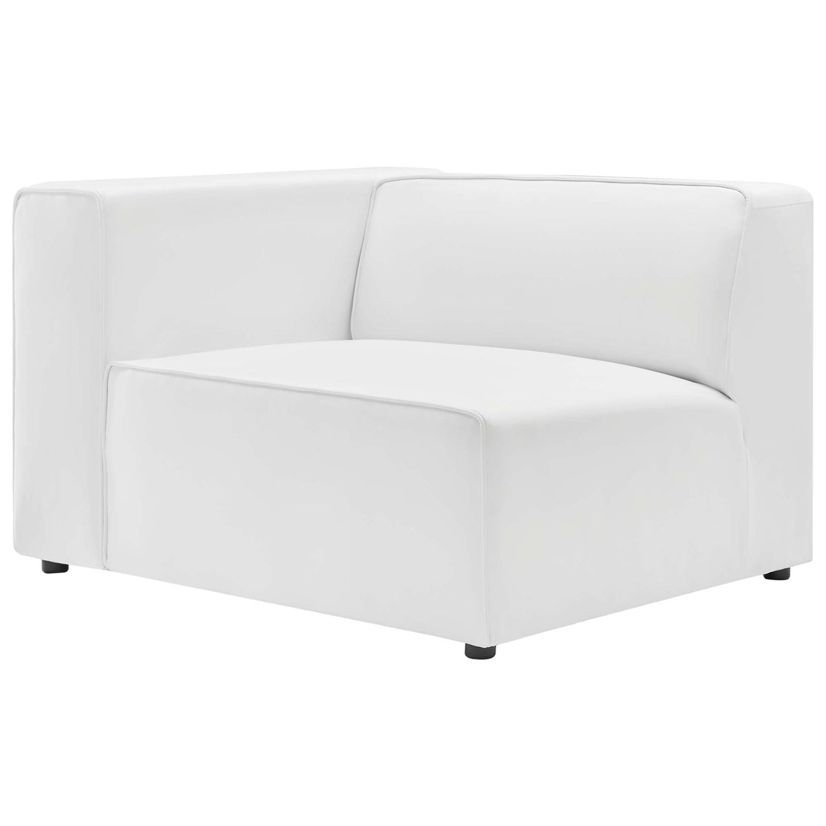 Mingle Vegan Leather Left-Arm Chair - White