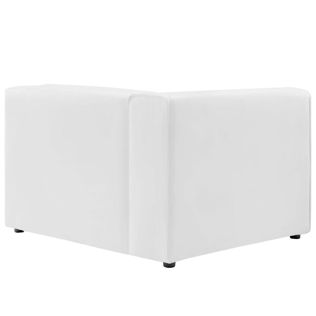 Mingle Vegan Leather Left-Arm Chair - White