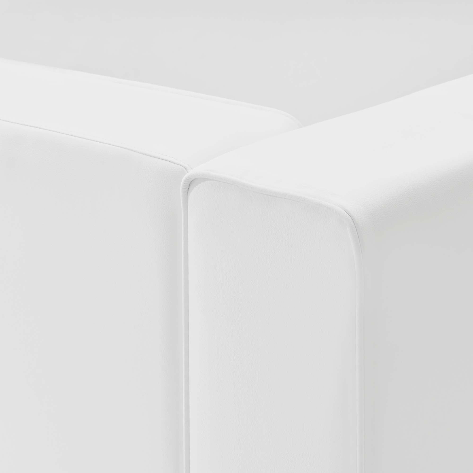 Mingle Vegan Leather Left-Arm Chair - White