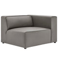 Mingle Vegan Leather Right-Arm Chair - Gray