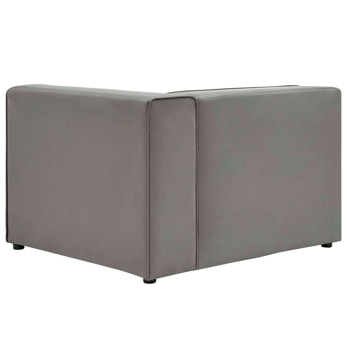 Mingle Vegan Leather Right-Arm Chair - Gray