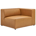 Mingle Vegan Leather Right-Arm Chair - Tan