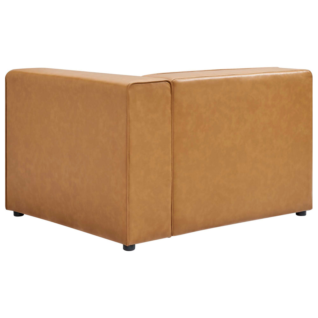 Mingle Vegan Leather Right-Arm Chair - Tan