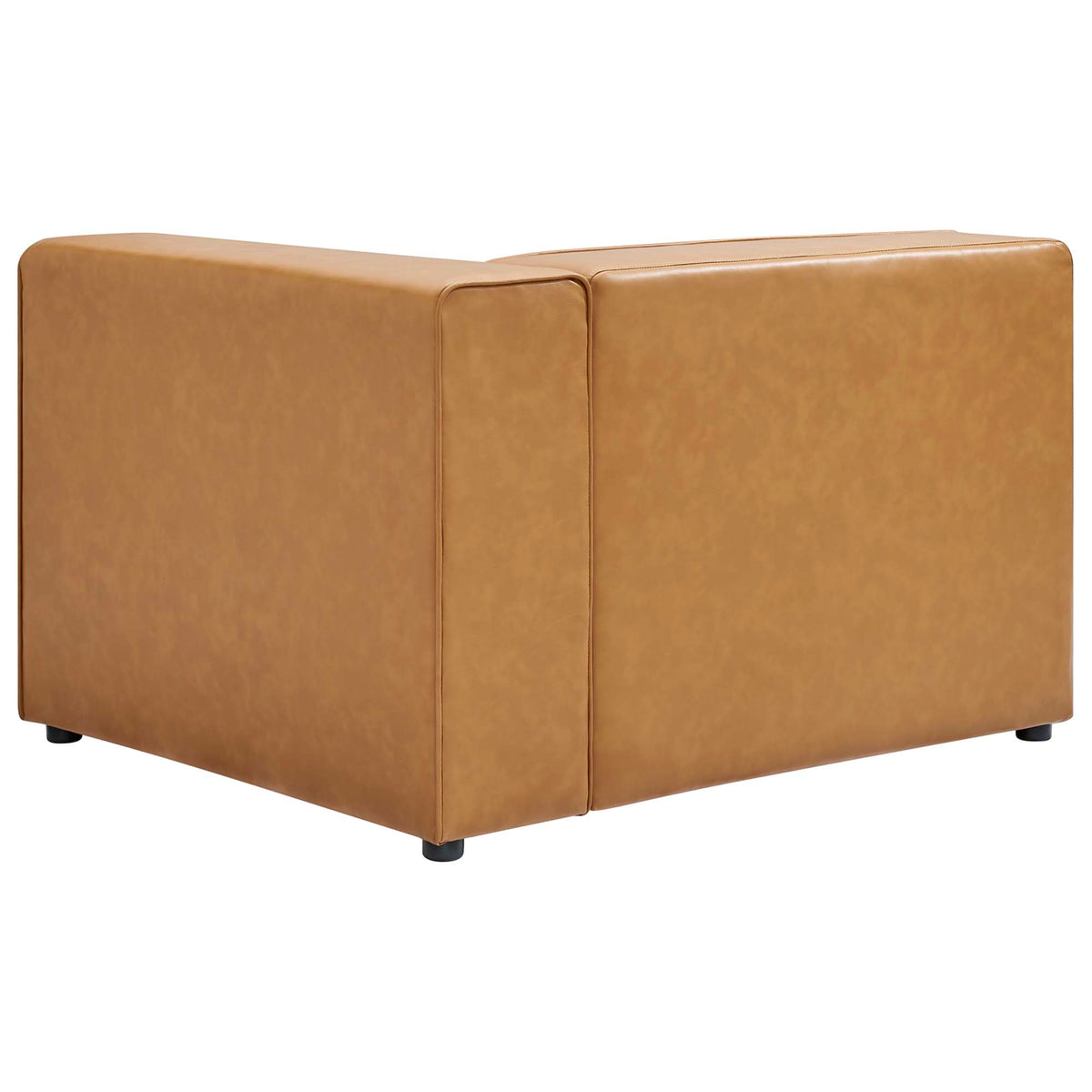 Mingle Vegan Leather Right-Arm Chair - Tan