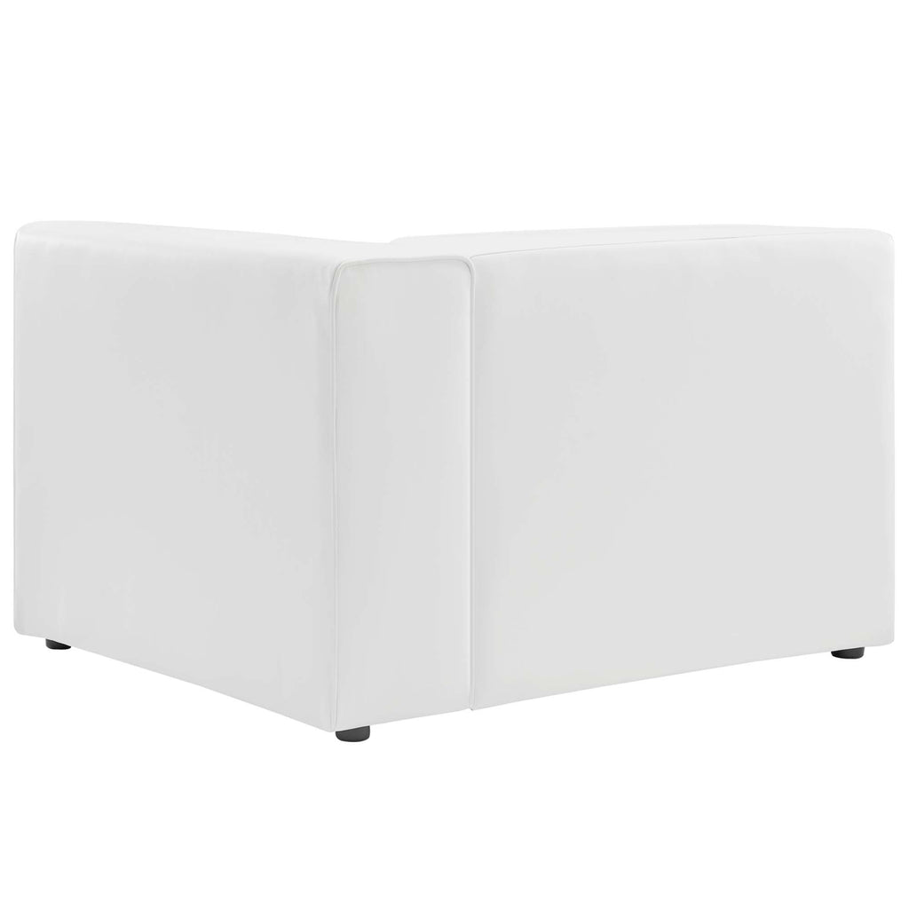 Mingle Vegan Leather Right-Arm Chair - White