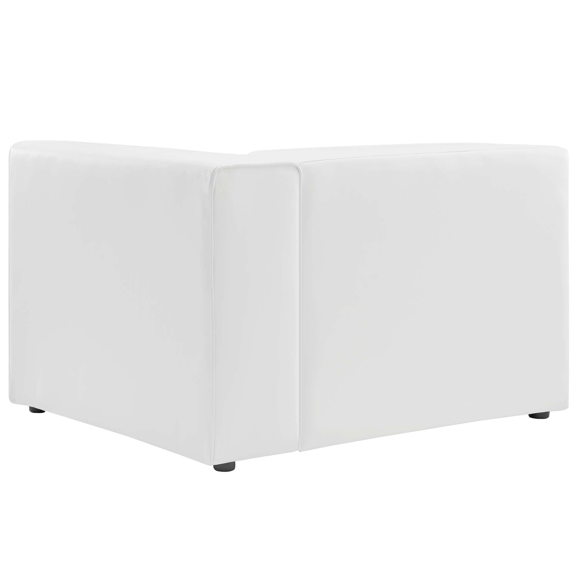 Mingle Vegan Leather Right-Arm Chair - White