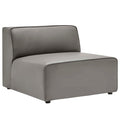 Mingle Vegan Leather Armless Chair - Gray