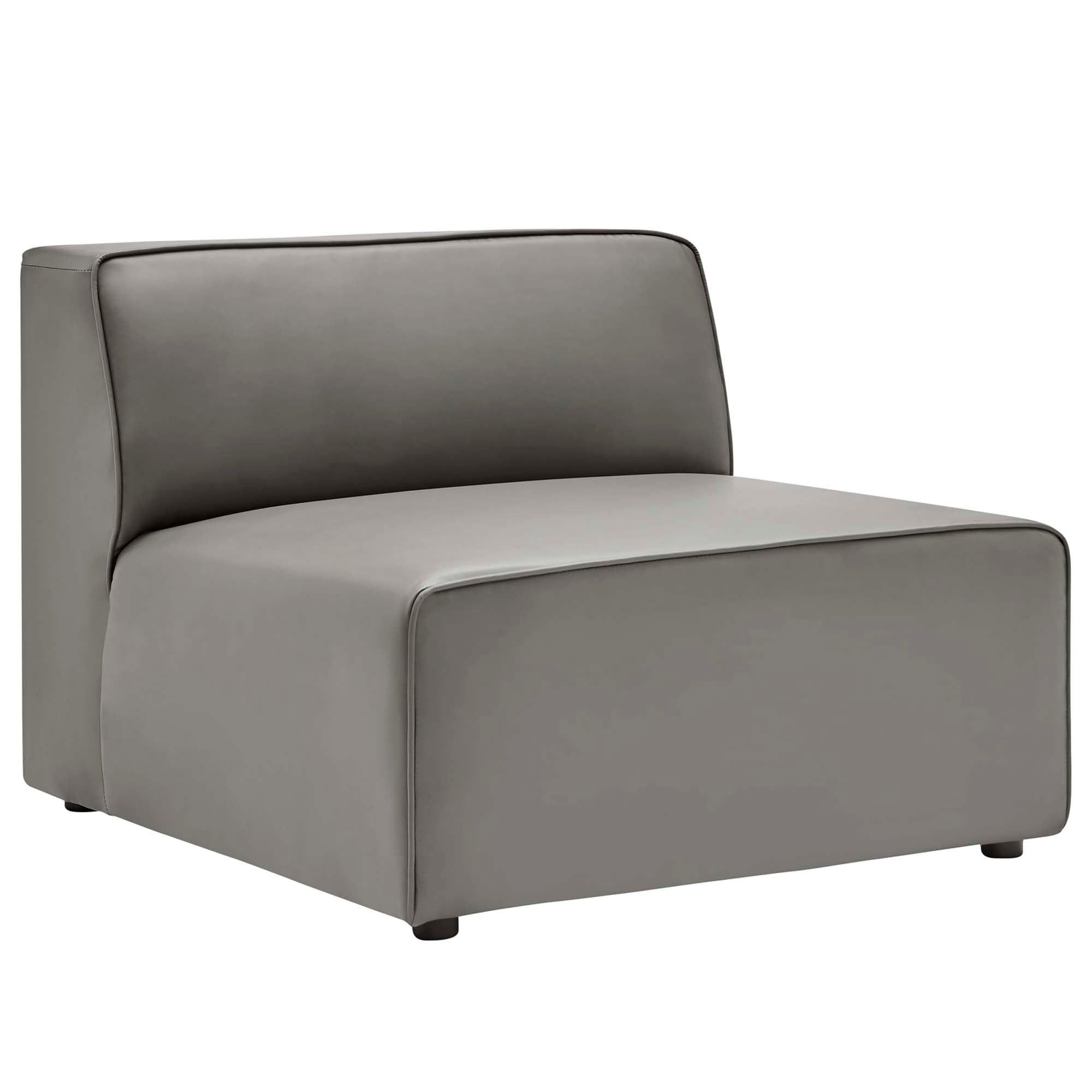Mingle Vegan Leather Armless Chair - Gray