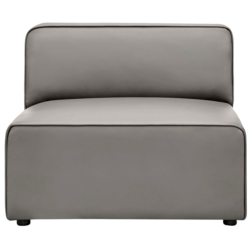 Mingle Vegan Leather Armless Chair - Gray