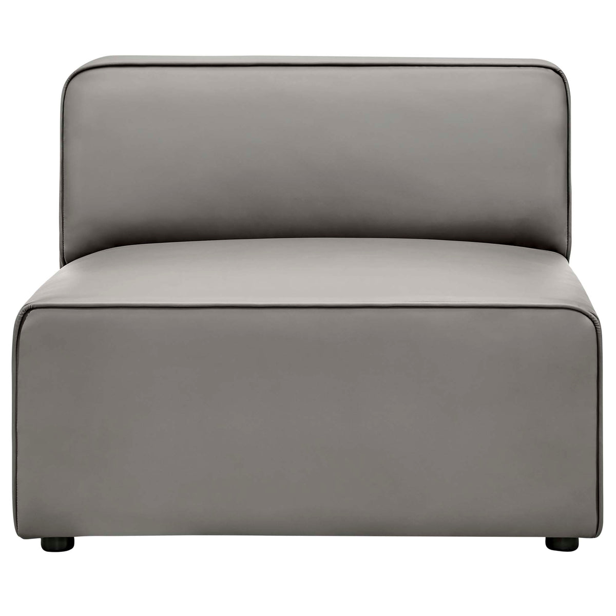 Mingle Vegan Leather Armless Chair - Gray