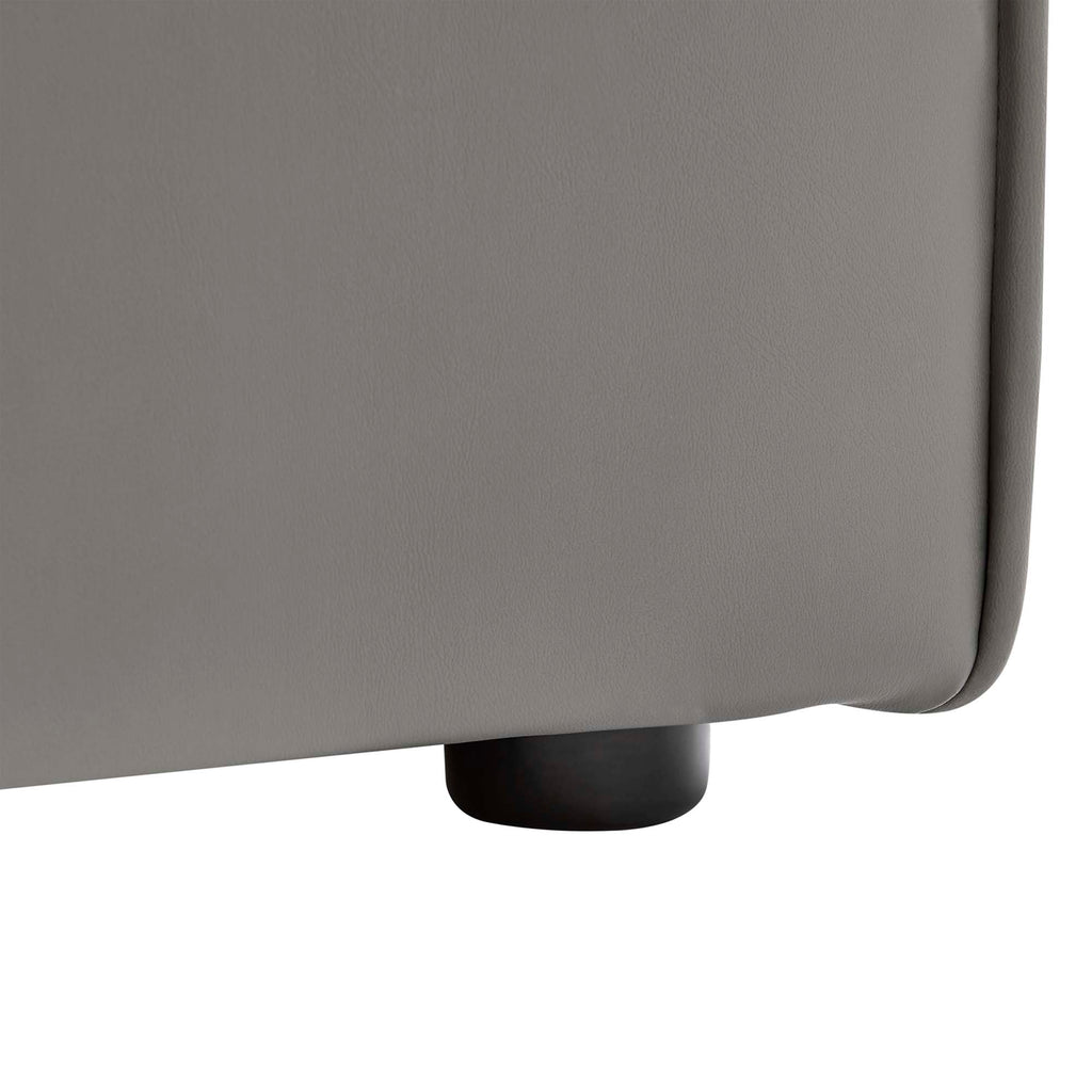 Mingle Vegan Leather Armless Chair - Gray