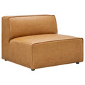 Mingle Vegan Leather Armless Chair - Tan