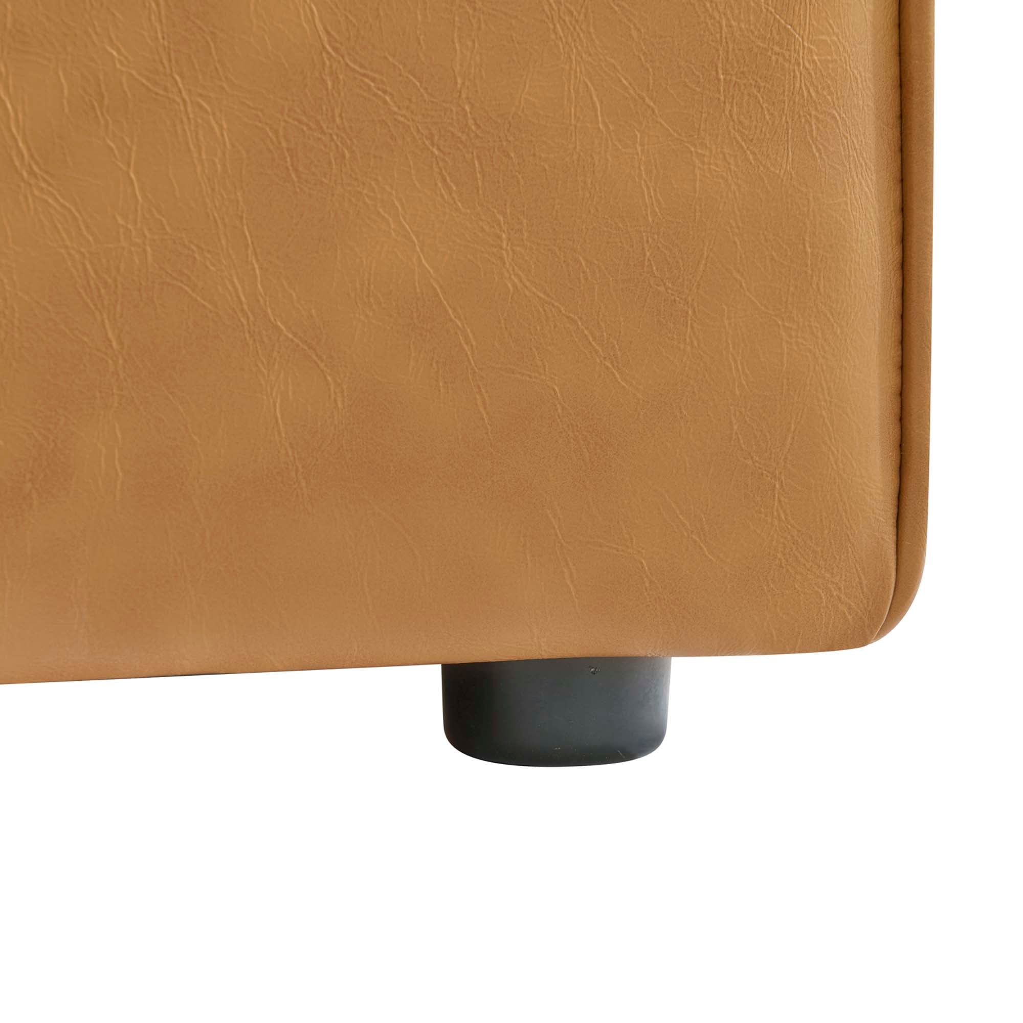 Mingle Vegan Leather Armless Chair - Tan