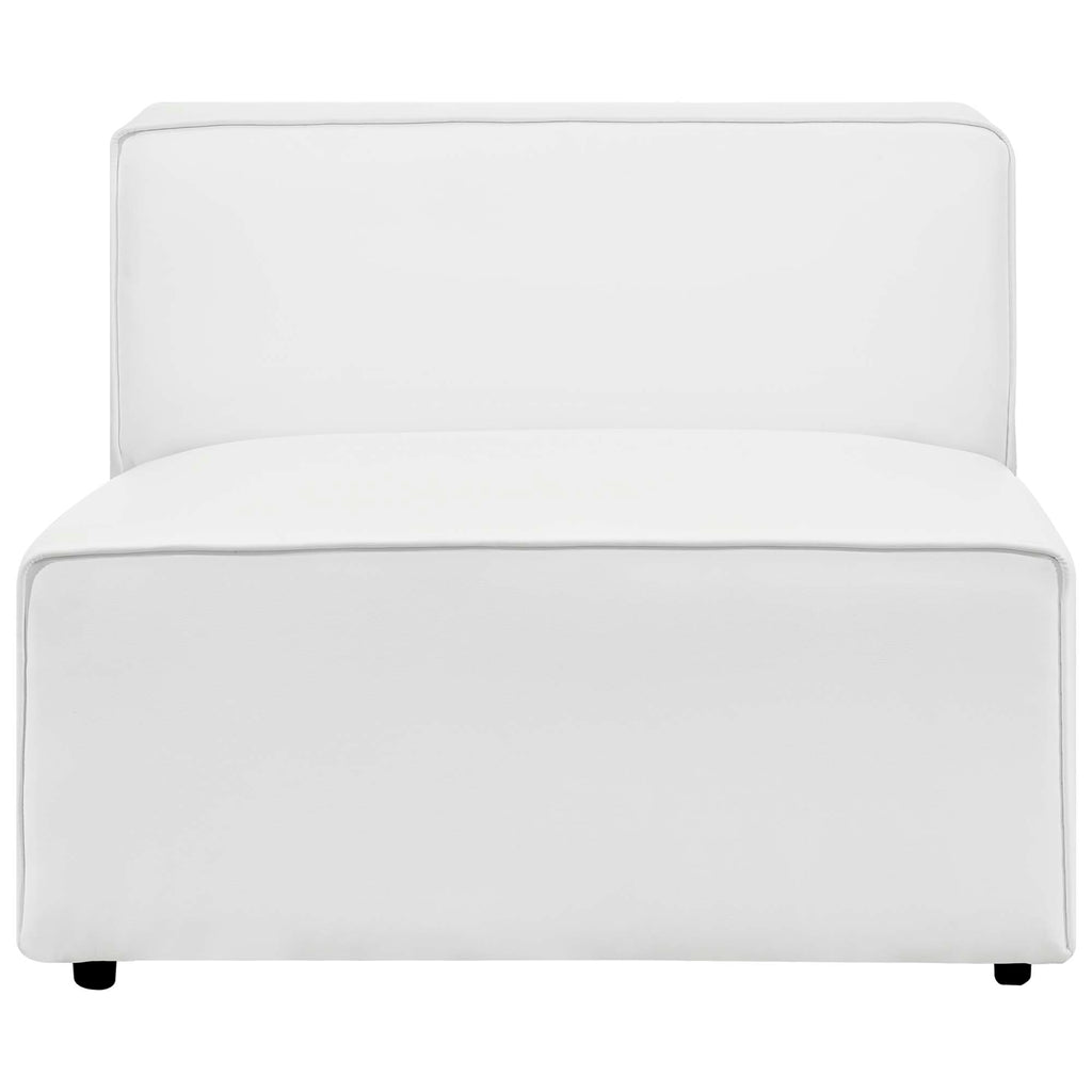 Mingle Vegan Leather Armless Chair - White