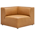 Mingle Vegan Leather Corner Chair - Tan