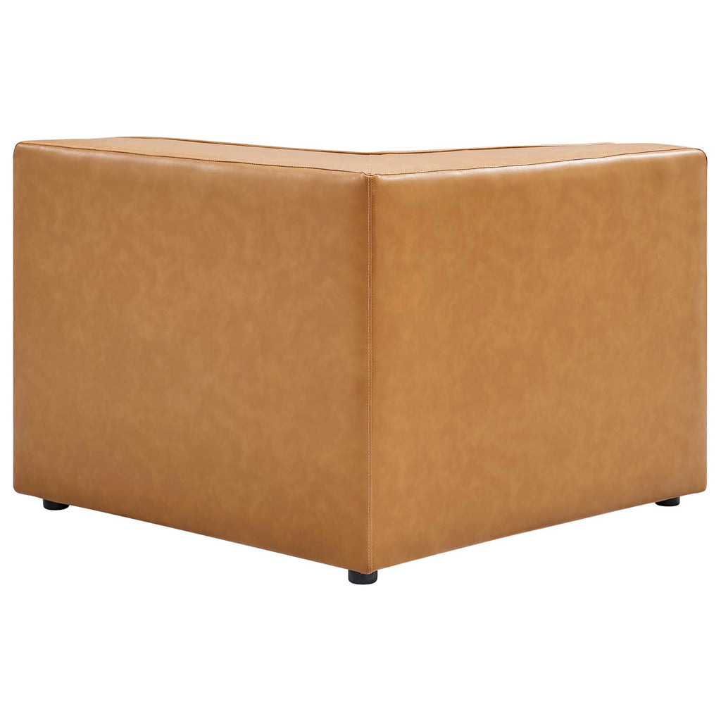 Mingle Vegan Leather Corner Chair - Tan