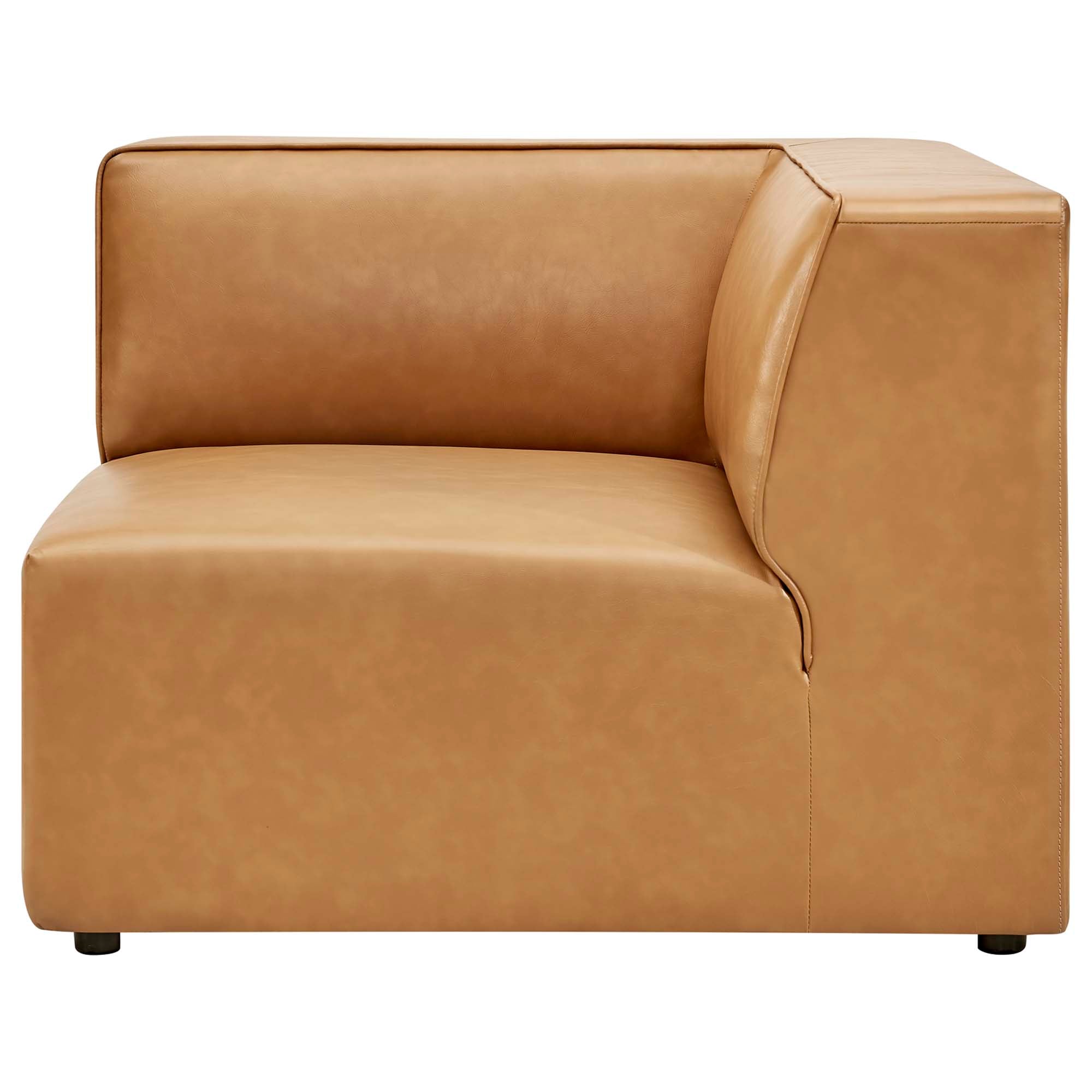 Mingle Vegan Leather Corner Chair - Tan