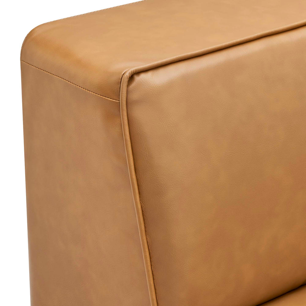Mingle Vegan Leather Corner Chair - Tan