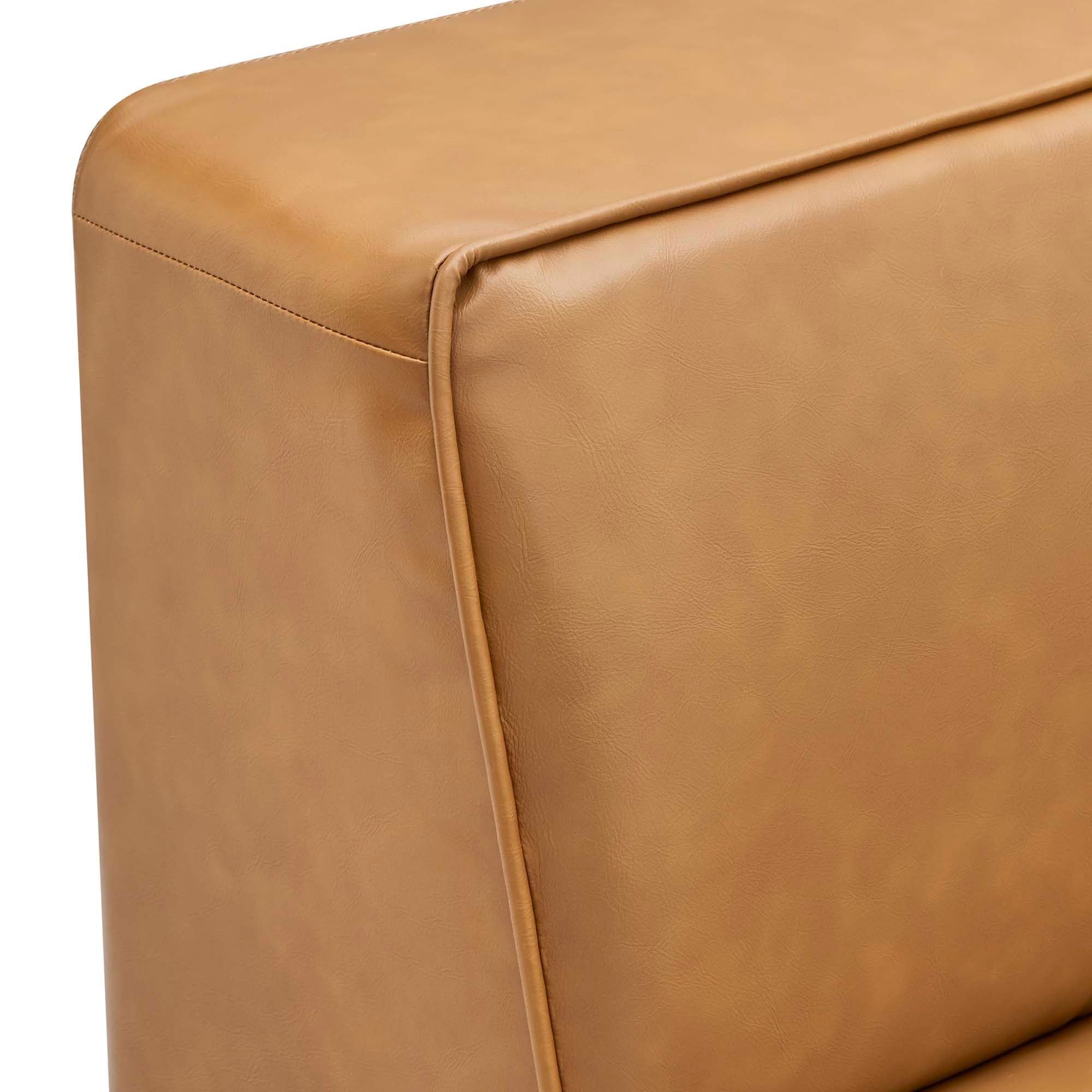 Mingle Vegan Leather Corner Chair - Tan