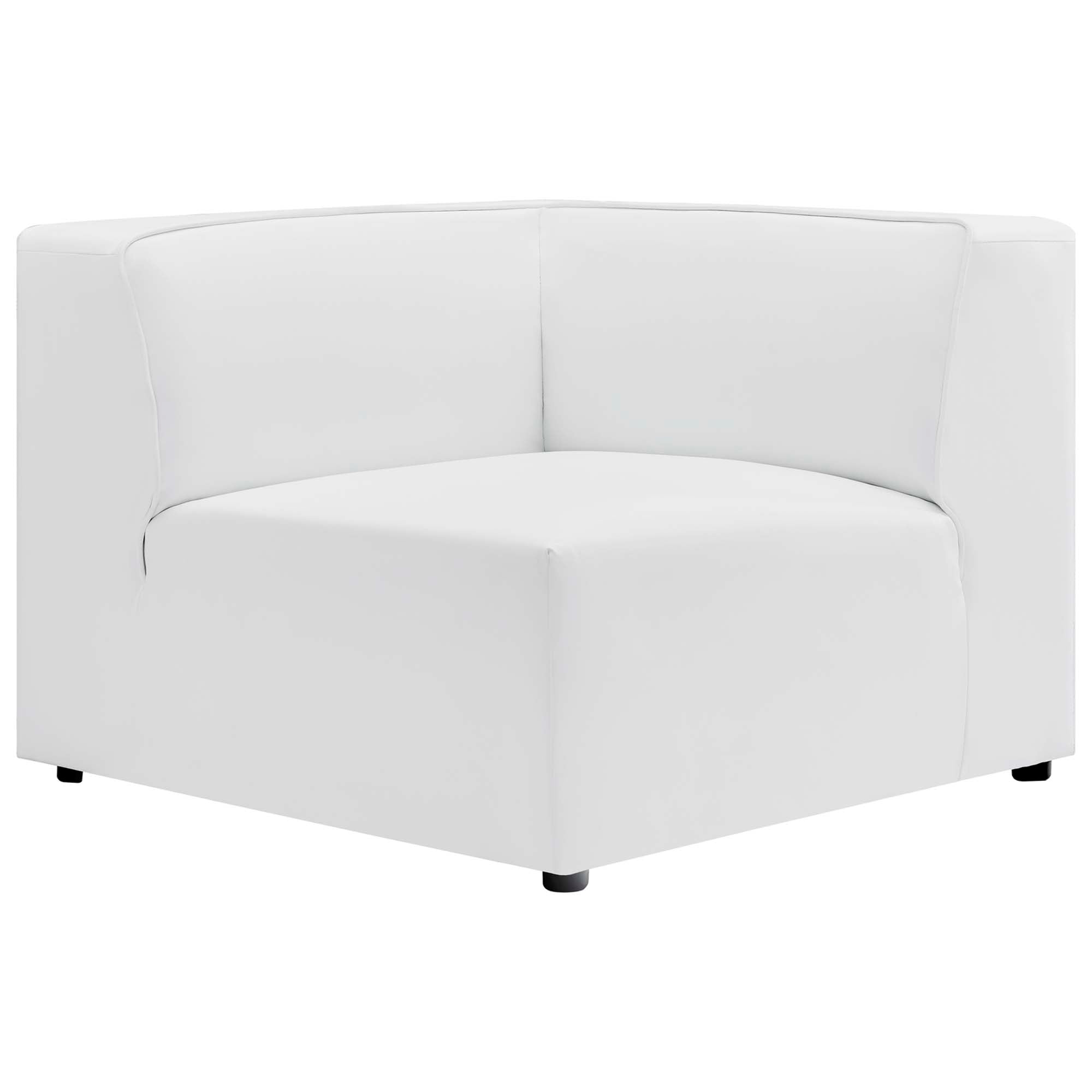 Mingle Vegan Leather Corner Chair - White