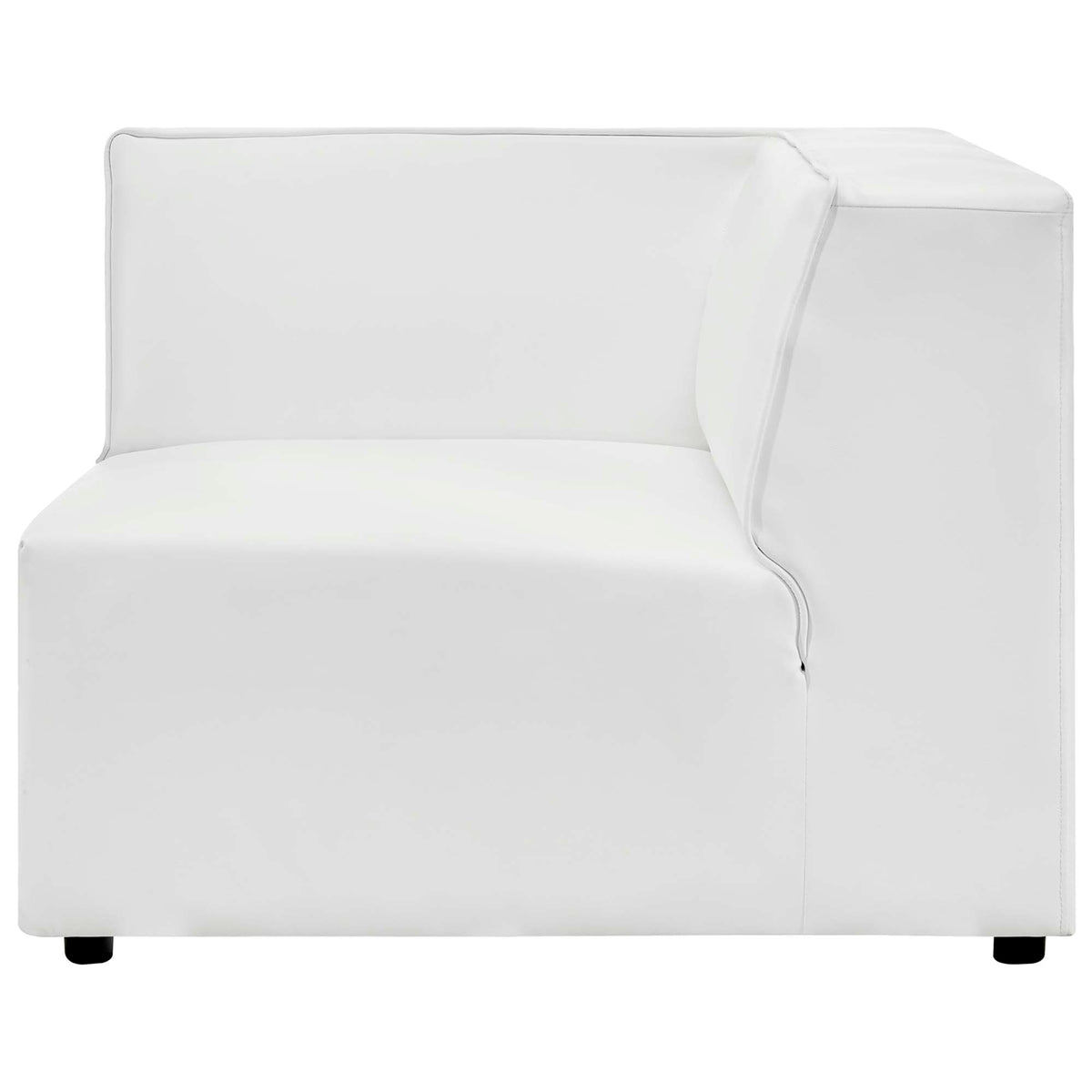 Mingle Vegan Leather Corner Chair - White