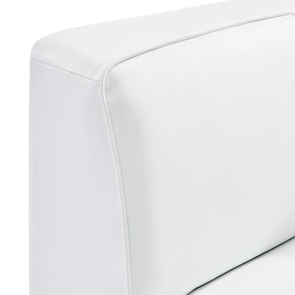 Mingle Vegan Leather Corner Chair - White