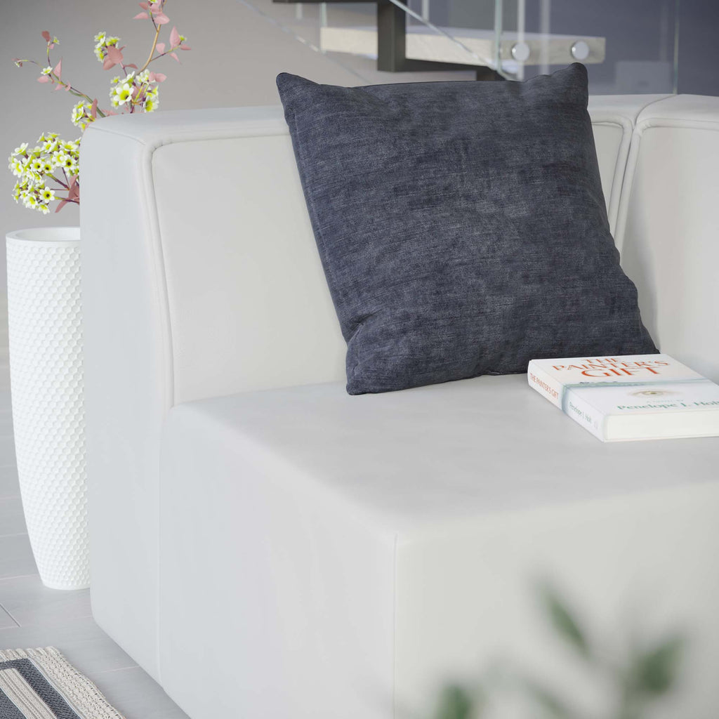 Mingle Vegan Leather Corner Chair - White
