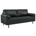 Valour Leather Sofa - Black