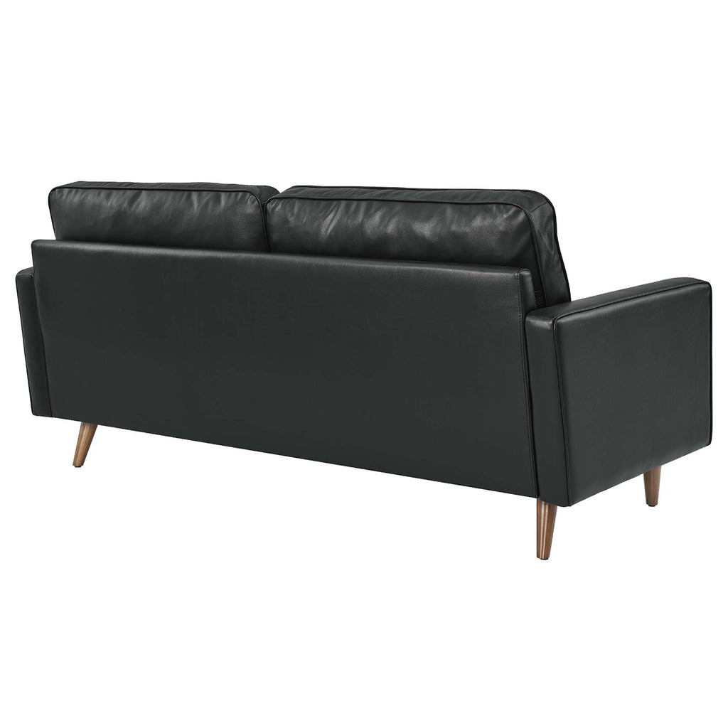 Valour Leather Sofa - Black