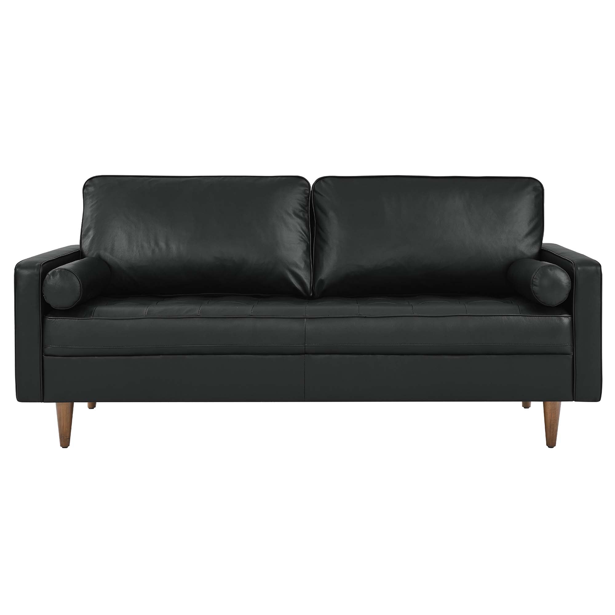 Valour Leather Sofa - Black