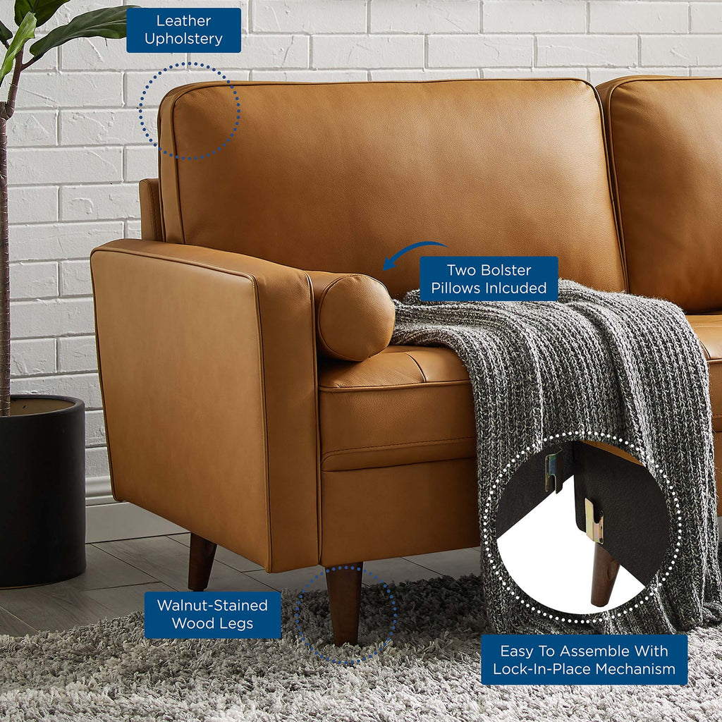 Valour Leather Sofa - Tan