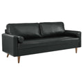 Valour 81" Leather Sofa - Black